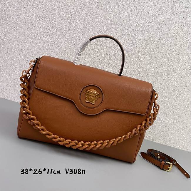 Versace LaMedusa dark brown  V308# bag -38*26*11cm - 1