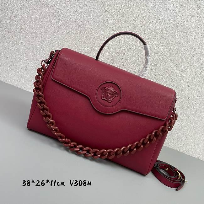 Versace LaMedusa daek red V308# bag -38*26*11cm - 1