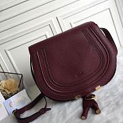 Chloé Marcie Small Saddle Bag  wine red  - 1