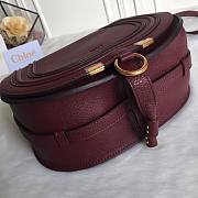 Chloé Marcie Small Saddle Bag  wine red  - 4