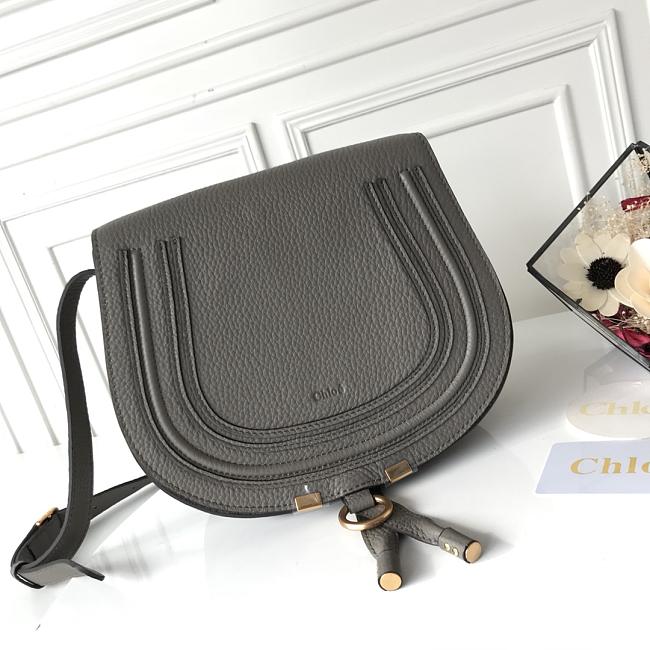 Chloé Marcie Small Saddle Bag dark gray - 1