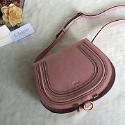 Chloé Marcie Small Saddle Bag dark pink - 2