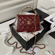 Chanel Handbag AP3513 wine red-11.5x14.5x5.5cm - 1