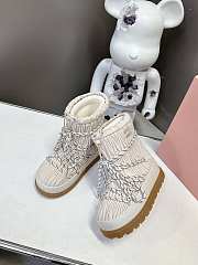 MIUMIU boots beige silver lace mid-calf boots - 2