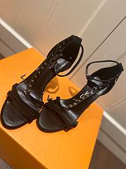 LV suede black high heel sandals 120327A - 1