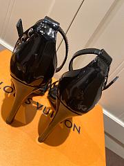 LV Leather black high heel sandals 120327A - 4