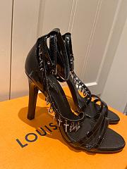 LV Leather black high heel sandals 120327A - 3