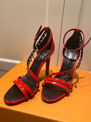 LV Leather red  high heel sandals  120327A - 1