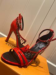 LV Leather red  high heel sandals  120327A - 2