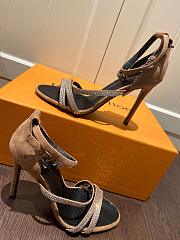 LV Leather brown high heel sandals 120327B - 3