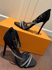 LV Leather black  high heel sandals 120327B - 2