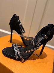 LV Leather black  high heel sandals 120327B - 3