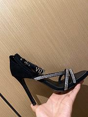 LV Leather black  high heel sandals 120327B - 4