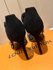 LV Leather black  high heel sandals 120327B - 5