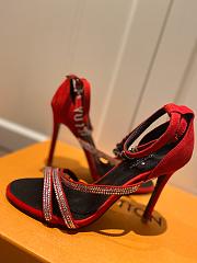 LV Leather red  high heel sandals 120327B - 3