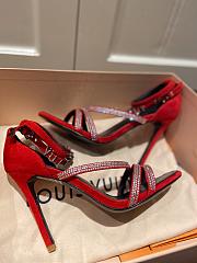 LV Leather red  high heel sandals 120327B - 2