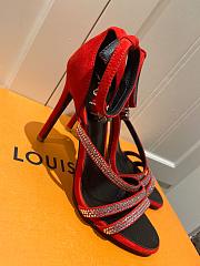 LV Leather red  high heel sandals 120327B - 5