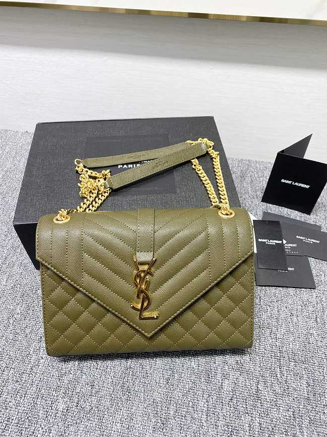 YSL Should bag 392739 olive green-24x17.5x6cm - 1