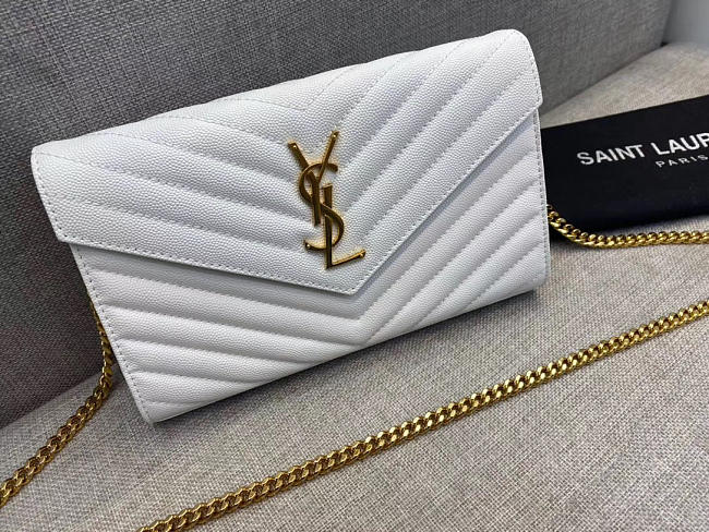  YSL Shoulder bag 377828K white-22.5x14x4cm - 1