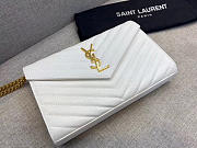  YSL Shoulder bag 377828K white-22.5x14x4cm - 4