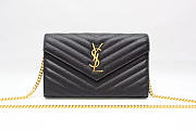  YSL Shoulder black bag 377828K gold chain -22.5x14x4cm - 1