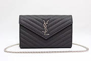  YSL Shoulder black bag 377828K silver chain -22.5x14x4cm - 1