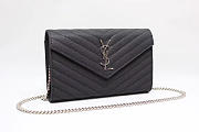  YSL Shoulder black bag 377828K silver chain -22.5x14x4cm - 5