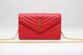 YSL Shoulder bag 377828K red-22.5x14x4cm