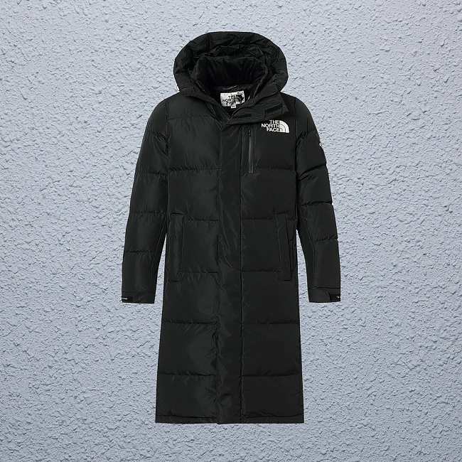 The north face black  long  down jacket - 1