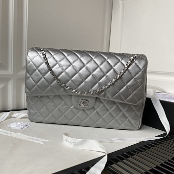 Chanel classic calfskin silver gray bag AS4661A -27x38x12cm