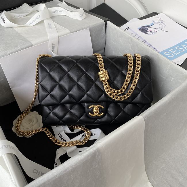 Chanel classic lambskin black bag AS4661A -16x25x10cm - 1