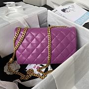 Chanel classic lambskin  purple red bag AS4661A -16x25x10cm - 4