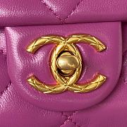 Chanel classic lambskin  purple red bag AS4661A -16x25x10cm - 3