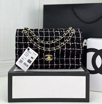 Chanel classic  woolen blackbag2 240422A -25cm