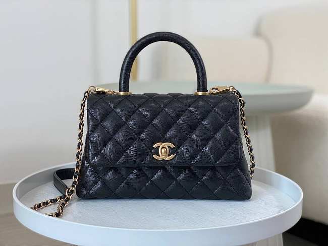 Chanel Coco Top Handle Handbag Calfskin black 24cm - 1