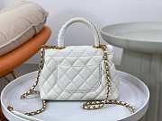 Chanel Coco Top Handle Handbag Calfskin white 19cm - 5