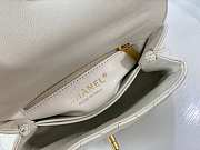 Chanel Coco Top Handle Handbag Calfskin white 19cm - 3