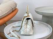 Chanel Coco Top Handle Handbag Calfskin white 19cm - 4