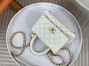 Chanel Coco Top Handle Handbag Calfskin white 19cm - 2