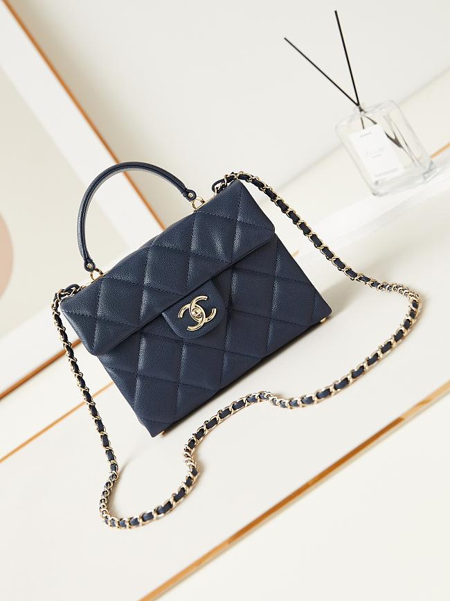 CHANEL Shoulder dark bule bag AS4711 16x21x9.5cm - 1