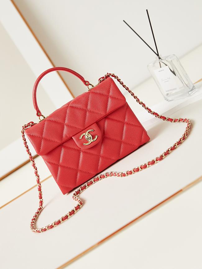 CHANEL Shoulder red bag AS4711 16x21x9.5cm - 1