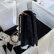 Chanel classic  black velvet bag 23cm - 2