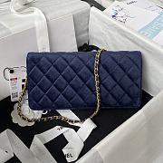 Chanel classic  dark bule velvet bag 23cm - 3