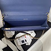 Chanel classic  dark bule velvet bag 23cm - 2