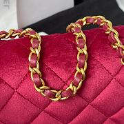 Chanel classic  red  velvet bag 23cm - 4