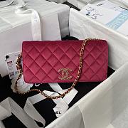 Chanel classic  red  velvet bag 23cm - 1