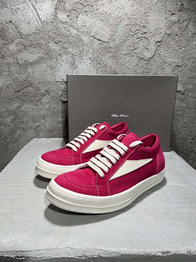 Rick Owens rose red sneakers - 1