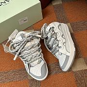 Lanvin Leather Curb Sneakers  white - 2