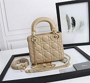 Dior Lady Dior Bag Cannage Lambskin  Khaki 17cm - 3