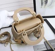 Dior Lady Dior Bag Cannage Lambskin  Khaki 17cm - 4